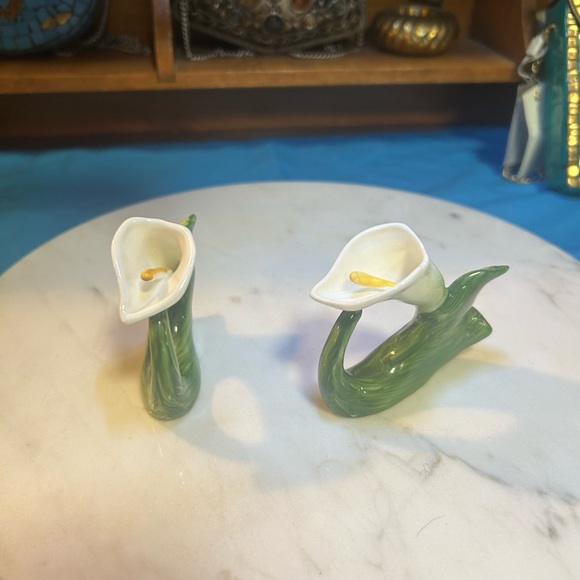 Napkin rings, vintage ceramic white flowers with green stems- vintage - Picture 3 of 9